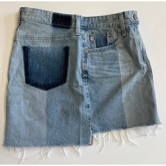 AG Adriano Goldschmied Jeans The Sandy Colorblock Patchwork Mini Skit Size 29 - Picture 7 of 12